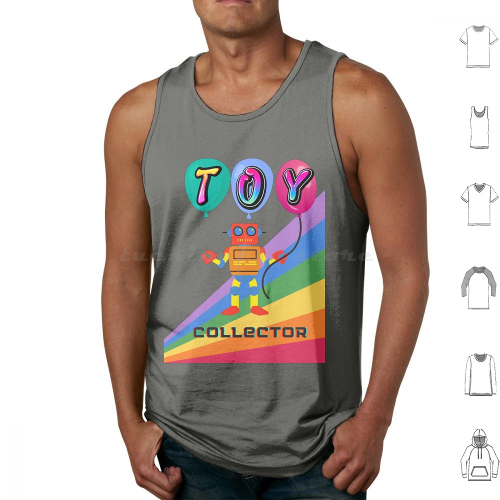 Vintage Collectible Figures - เสื้อกล้ามลายพิมพ์สำหรับนักสะสมของเล่น แอ็คชั่นฟิกเกอร์ ของสะสม ของเล่นแนวเรโทร สนุก ย้อนยุค