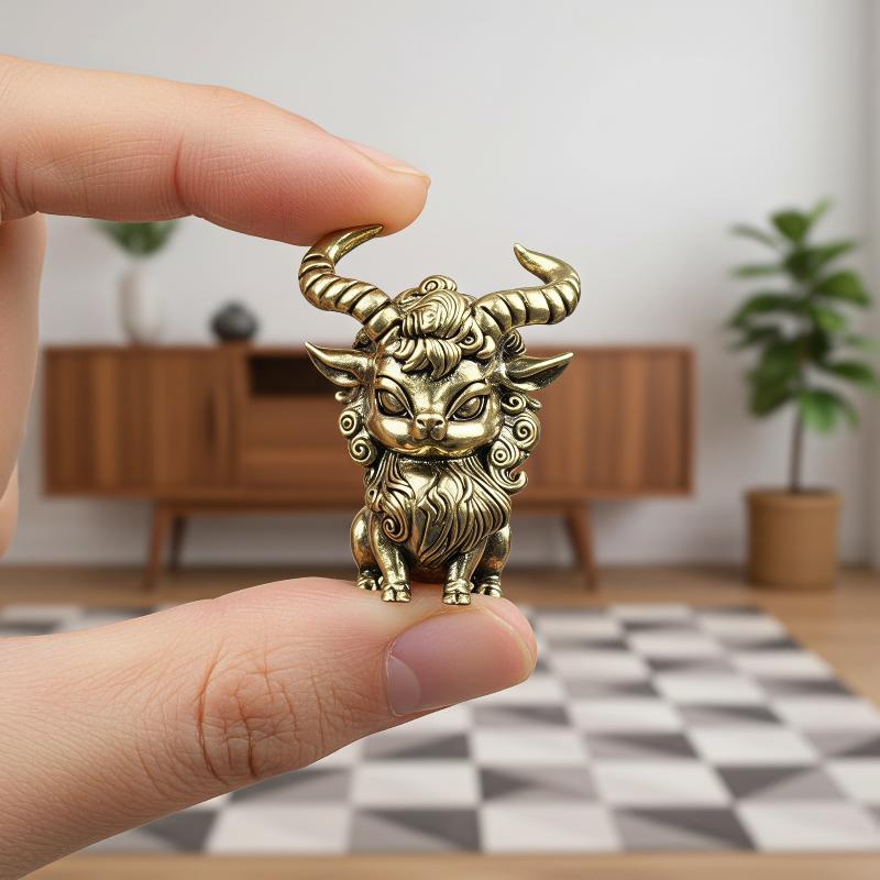 Vintage Collectible Figures - ของตกแต่งหัวแกะวินเทจทองแดงสไตล์วอร์คราฟต์ ของสะสมรูปปั้นแกะปีศาจขนาดเล็กสำหรับตกแต่งชั้นวางของในบ้านหรือสำนักงาน
