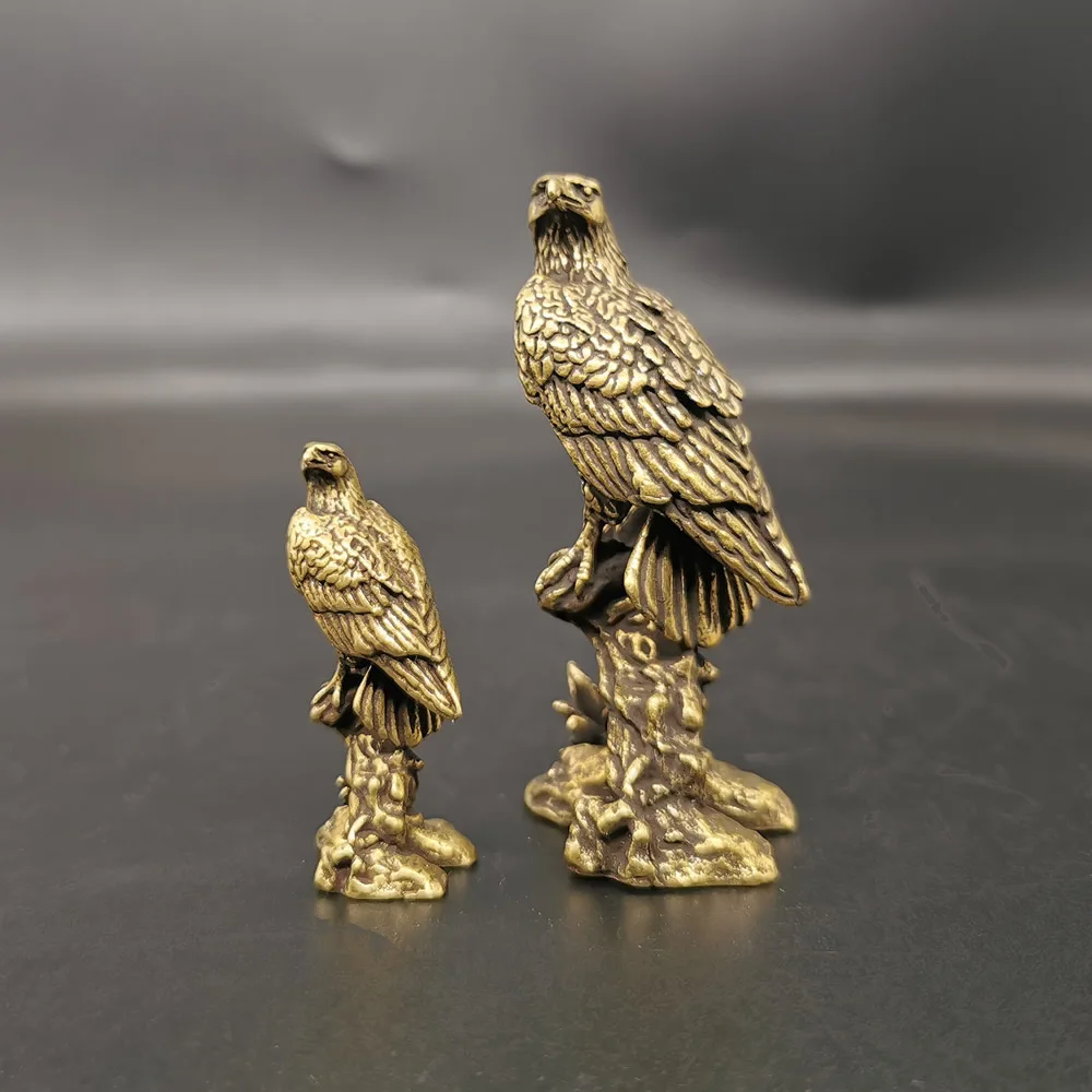 Vintage Things Collection - รูปปั้นนกอินทรีทองเหลืองใหม่รูปปั้นสัตว์จำลองวินเทจสำนักงานบ้านตกแต่งโต๊ะของประดับรูปโลหะอุปกรณ์ประกอบฉากของเล่นของขวัญ