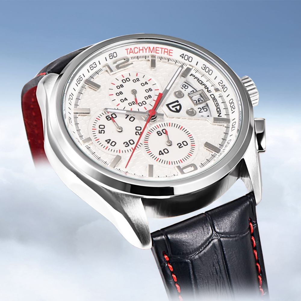 Vintage Watch Collecting - PAGANI DESIGN นาฬิกาสปอร์ตวินเทจยอดนิยมสำหรับกิจกรรมกลางแจ้ง นาฬิกาควอตซ์หนังกันน้ำ นาฬิกาทหารมัลติฟังก์ชั่นเรืองแสงสำหรับผู้ชาย