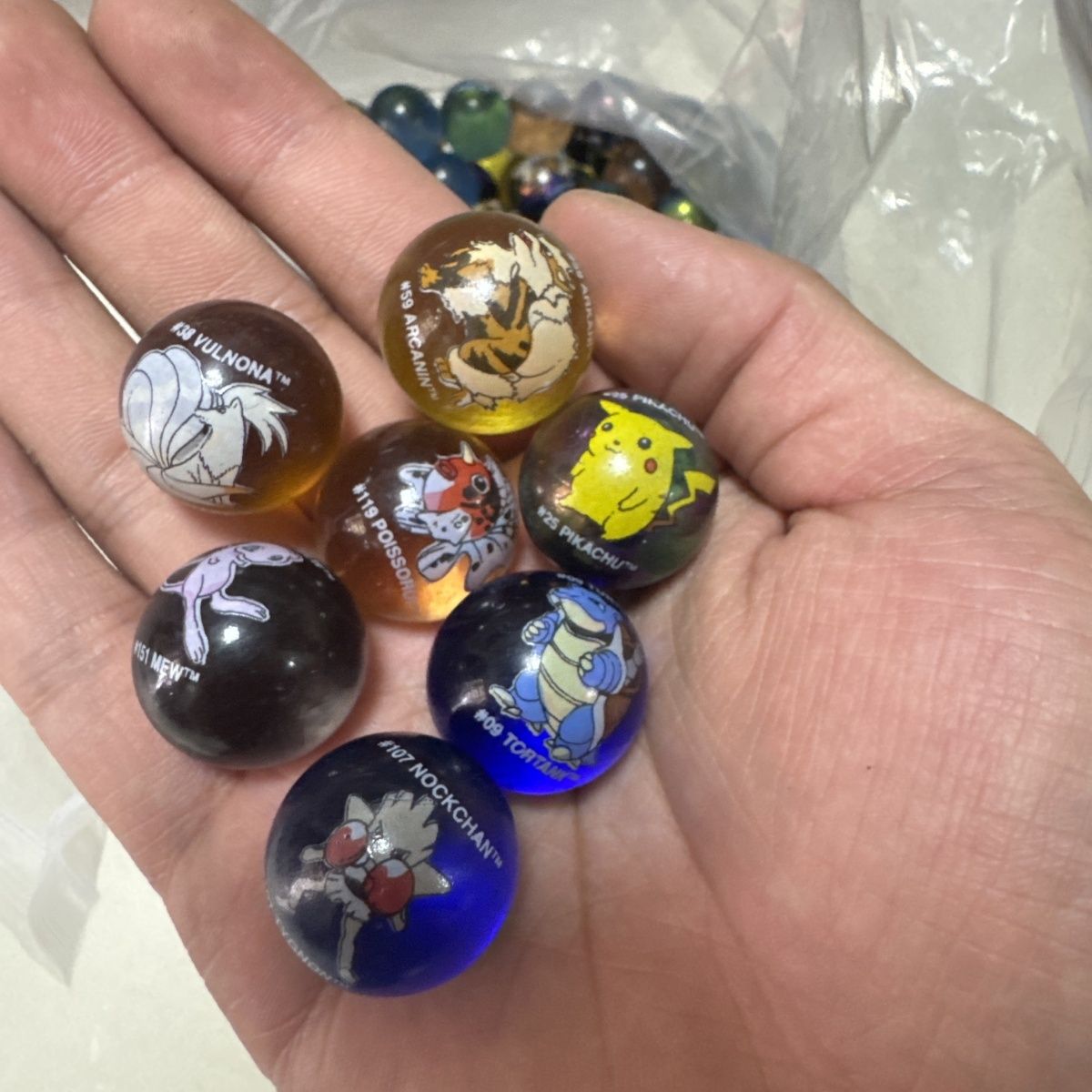 Vintage Collectible Marbles - สินค้าลิขสิทธิ์แท้ของโปเกมอน, ลูกหินรุ่นแรกของอเมริกา, อัลบั้มภาพสะสมวินเทจหายาก, ของขวัญคริสต์มาส
