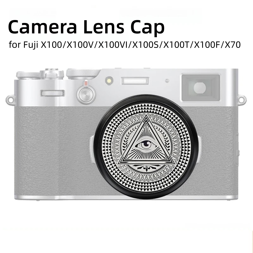 Lens Cap Vintage - ฝาครอบเลนส์กล้องโลหะสไตล์วินเทจ ฝาครอบป้องกันด้านหน้าสำหรับกล้อง Fujifilm X100 X100V X100VI