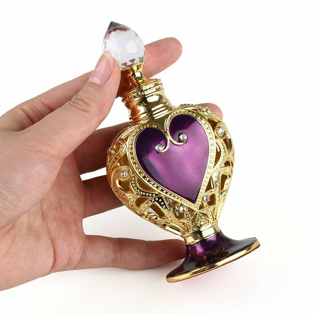 1 PC ขวดน้ําหอมคริสตัลหัวใจสีม - Vintage Collectible Perfume Bottles บทวิจารณ์และราคา