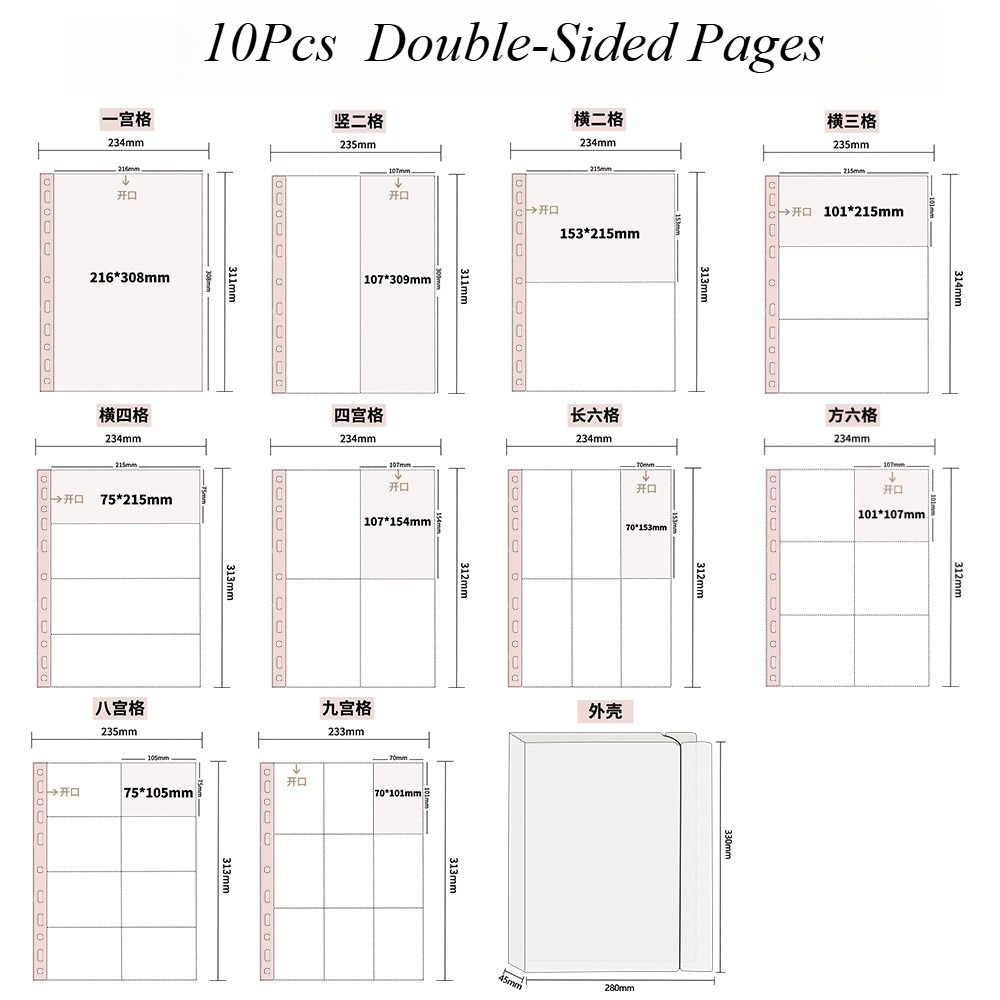 10 ชิ้น A4 ภาพสองด้านแขนหน้า - - Polaroid Photo Album บทวิจารณ์และราคา