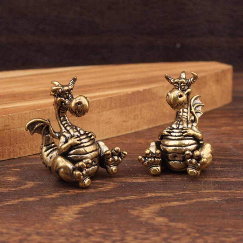 รูปปั้นมังกรทองเหลืองน่ารัก ดี - Vintage Cartoon Collectible บทวิจารณ์และราคา