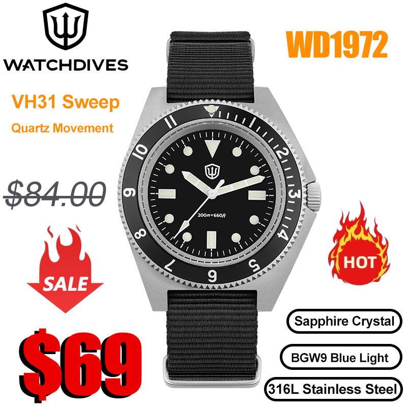 Watchdives WD1972 ควอตซ์นาฬิกา - Vintage Watch Collecting บทวิจารณ์และราคา